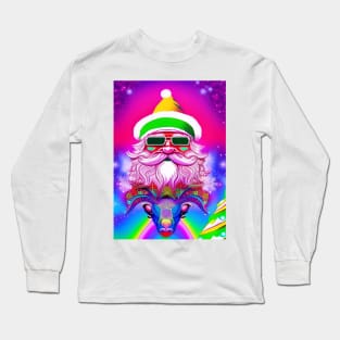 Retro Vintage Pink Santa Clause Long Sleeve T-Shirt